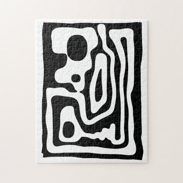 Vise Grip: Abstrakt Black & White Pussel (Vertikal)