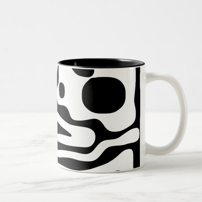 Vise Grip: Abstrakt Black & White Två-Tonad Mugg (Höger)