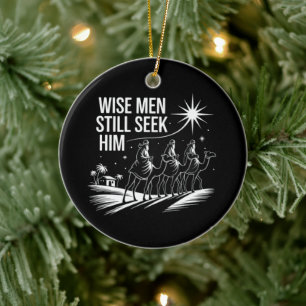 Vise män söker honom fortfarande kristen jul Jesus Julgransprydnad Keramik