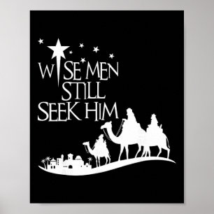 Vise män söker honom fortfarande kristen jul Jesus Poster