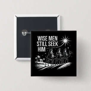 Vise män söker honom fortfarande Kristi jul Jesus Knapp