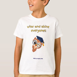 VISE OCH LYSA ALLA vita blinkande Ugglor Pojkar T Shirt