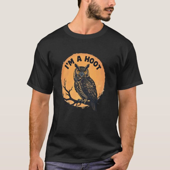 Vise uggla jag är en tutande t shirt (Framsida)
