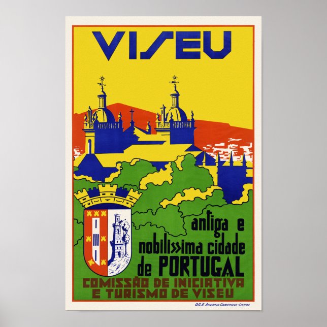 Viseu Portugal Vintage affisch 1934 (Framsidan)