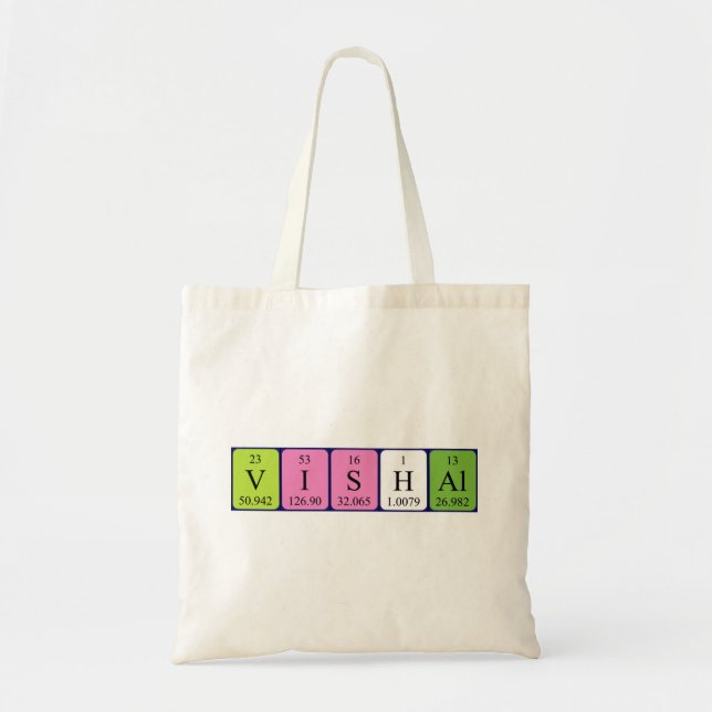 Vishal Perial bord namn tote bag Tygkasse (Framsidan)
