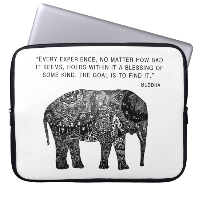 Vishet för Buddha Hennaelefant Laptop Sleeve (Framsidan)