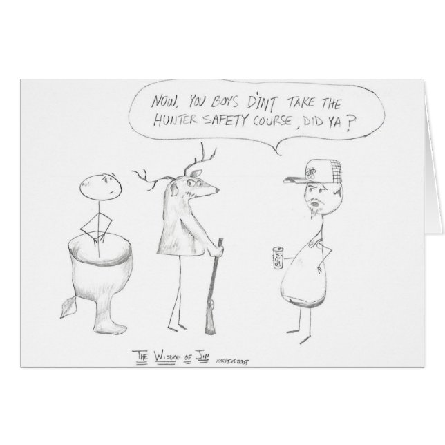 Visheten av Jim:  Jägaresäkerhet Hälsningskort (Framsidan Horizontal)