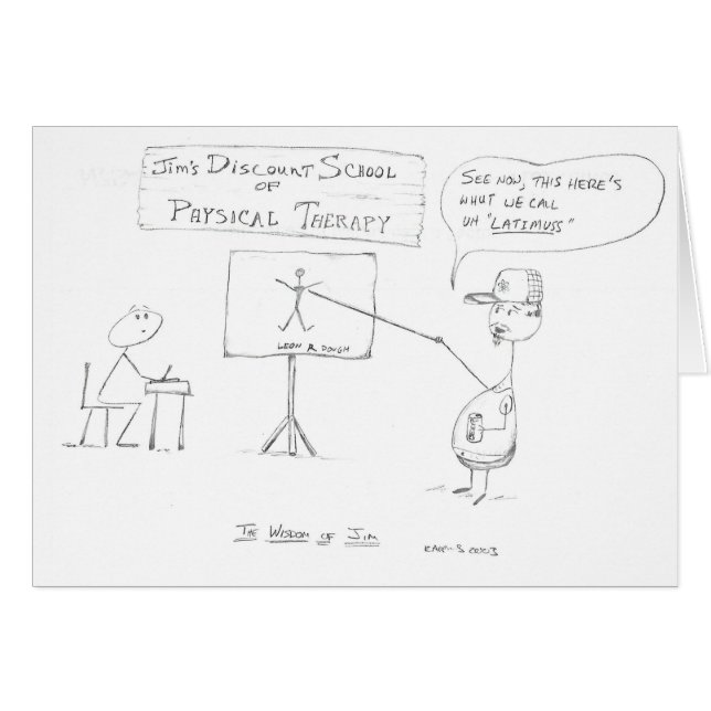 Visheten av Jim: Sjukgymnastik skolar Hälsningskort (Framsidan Horizontal)