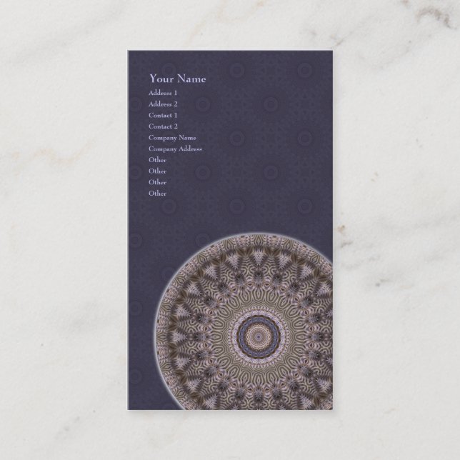 VishetMandala •, Vertikal visitkort (Framsida)