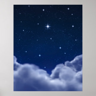 Vishing Star over Clouds Poster