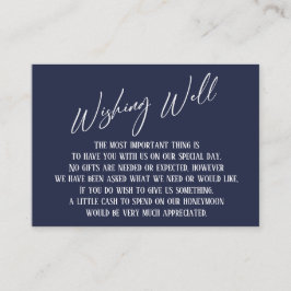 Vishing well Modern Handskrift Navy Blue Tilläggskort