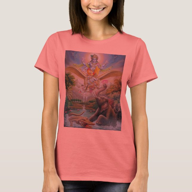 vishnu garuda gajendra makara t shirt (Framsida)