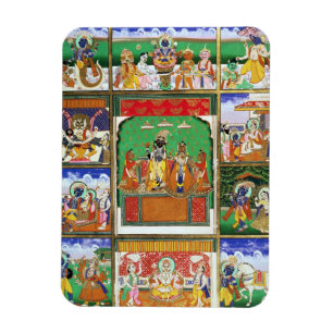 Vishnu i centrera av hans tio avatars, Jaipur, R Magnet