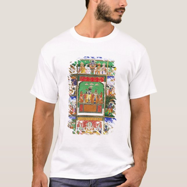Vishnu i centrera av hans tio avatars, Jaipur, R T-shirt (Framsida)