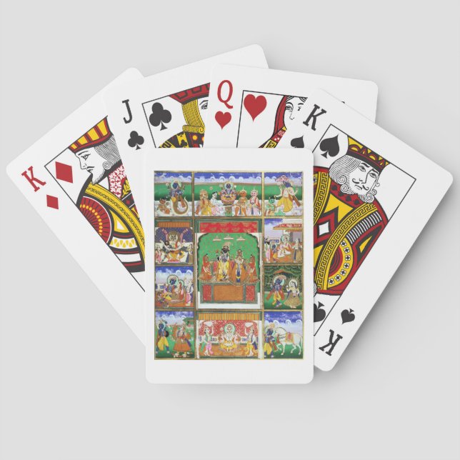Vishnu i mitten av hans tio avatarer, Jaipur, R Casinokort (Baksidan)