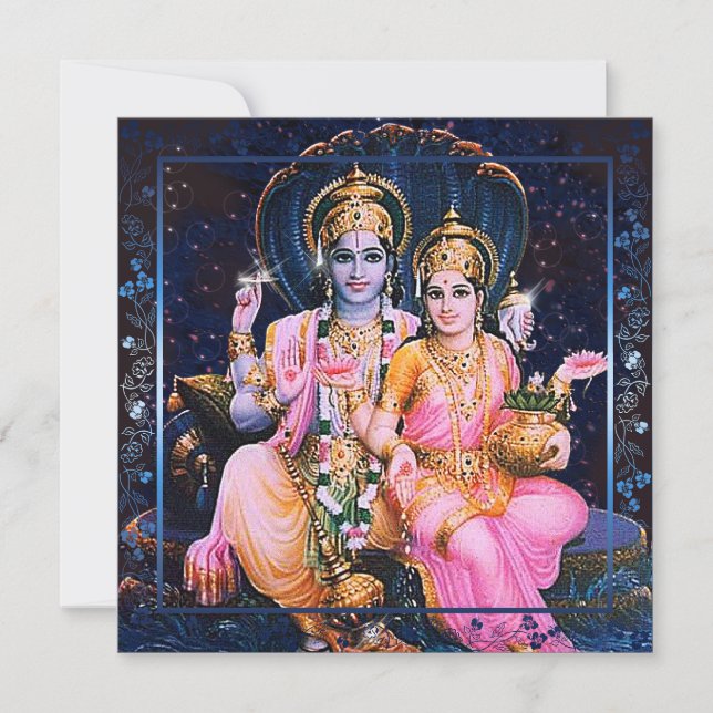 Vishnu & Lakshmi Card-inbjudan, Hälsning Inbjudningar (Framsida)