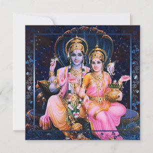 Vishnu & Lakshmi Card-inbjudan, Hälsning Inbjudningar