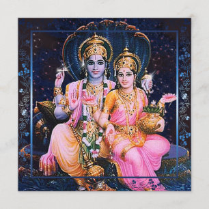 Vishnu & Lakshmi kort, inbjudan, hälsning Inbjudningar