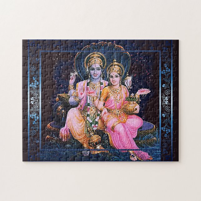 Vishnu & Lakshmi - stort pussel (Horisontell)