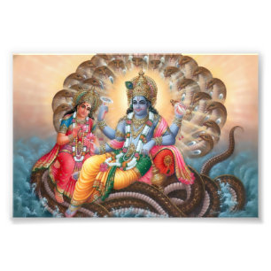 Vishnu & Lakshmi-utskrift (6 x 4 tum) Fototryck