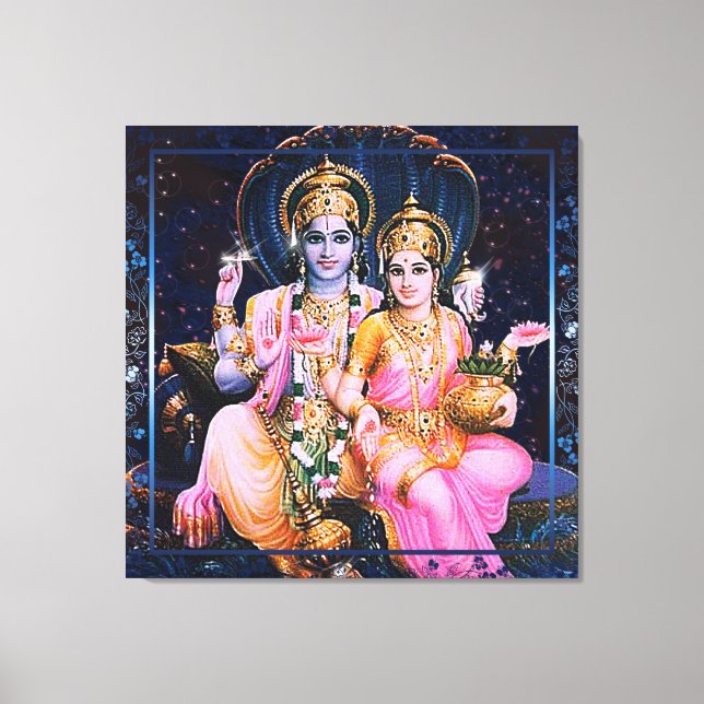 Vishnu & Lakshmi - Wrapped Canvas (Framsida)
