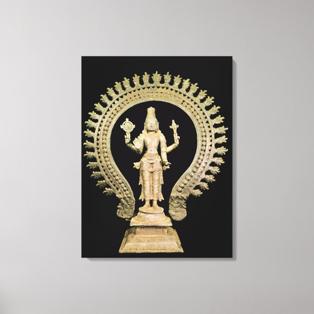 Vishnu, Late Chola Canvastryck (Framsida)