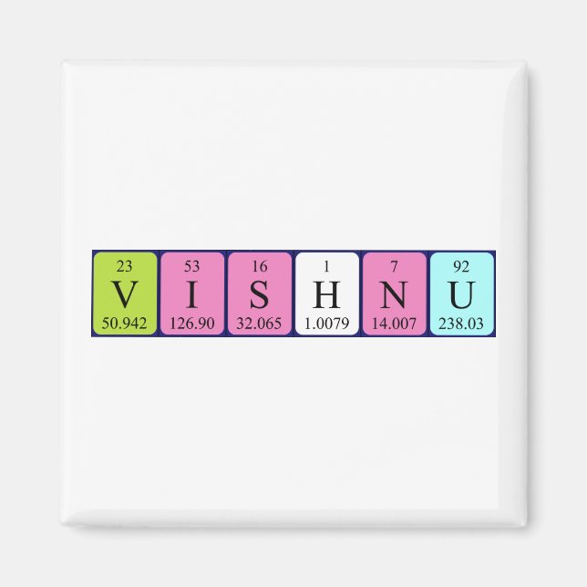 Vishnu periodisk magnet bord namn (Framsidan)