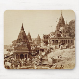 Vishnu Pud och andra tempel, Benares (sepiafoto Musmatta