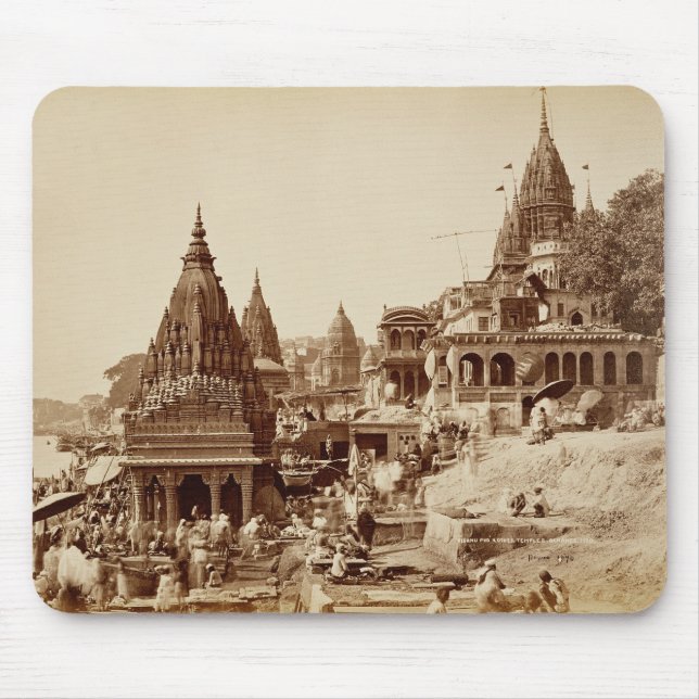 Vishnu Pud och andra tempel, Benares (sepiafoto Musmatta (Framsidan)