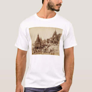 Vishnu Pud och andra tempel, Benares (sepiafoto Tee