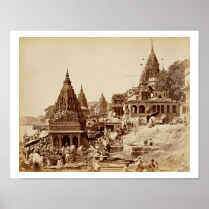 Vishnu Pud och andra temples, Benares (foto av sep Poster