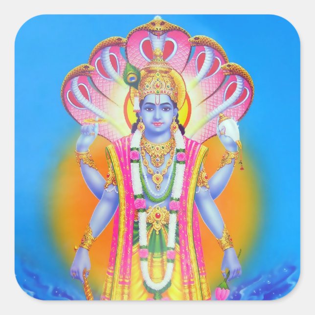 Vishnu Stickers Fyrkantigt Klistermärke (Framsida)