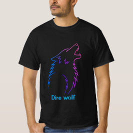 VISHNX Dire Wolf Neon Gradient Linje Konst Grafisk T Shirt