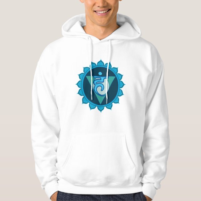 Vishuddha eller Throat Chakra Manar Hooded Sweatsh Tröja Med Luva (Framsida)
