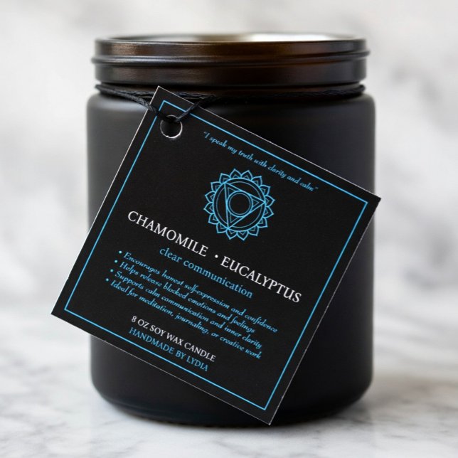 Vishuddha Throat Chakra Candle Label Gåvor Etiketter (Skapare uppladdad)