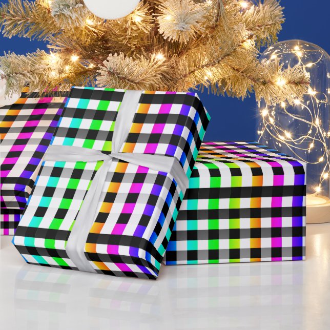Vishy Checky Mönster Rainbow White Play Presentpapper (Helgdagar)