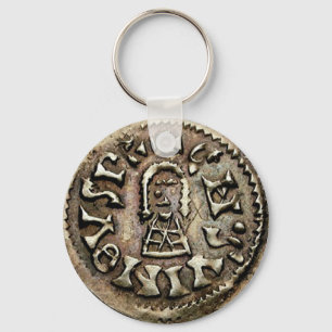 Visigoth Chindaswinth Guld Coin Obverse Nyckelring