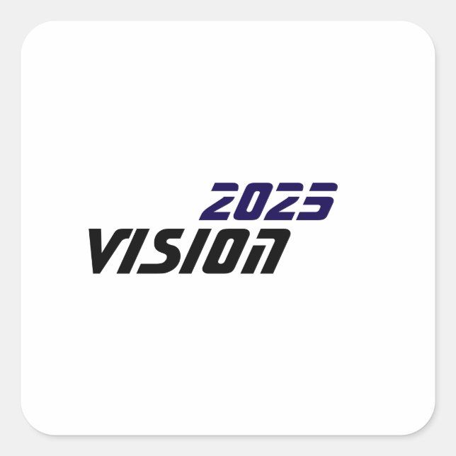 Vision 2025 fyrkantigt klistermärke (Framsida)