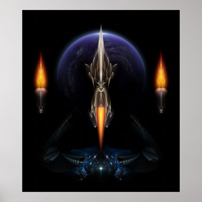 Vision av flygning på Poster av svart konsthantväg (Framsidan)