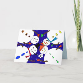 Vision av Snögubbar Lycklig Julhälsningar kort