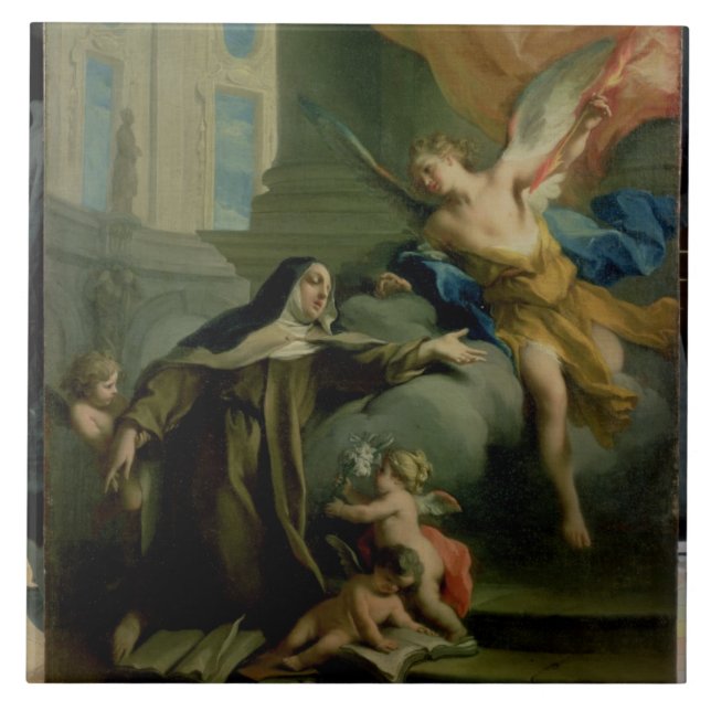 Vision av St Teresa Kakelplatta (Framsidan)