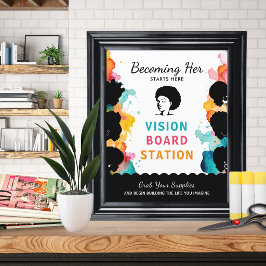 Vision Board Station Festskylt