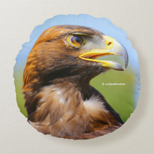 Vision för en vacker ung Golden Eagle Rund Kudde
