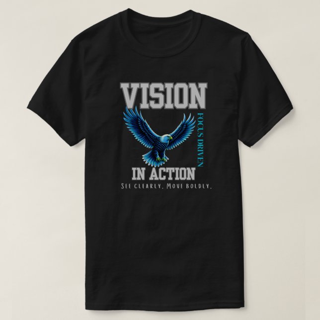 Vision i aktion Örn Ledarskap och Fokus Design T Shirt (Design framsida)