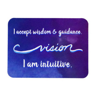 "Vision" Indigo Öga Chakra Inspiring Ord Magnet