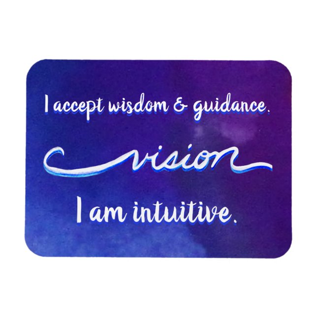 "Vision" Indigo Öga Chakra Inspiring Ord Magnet (Horisontell)