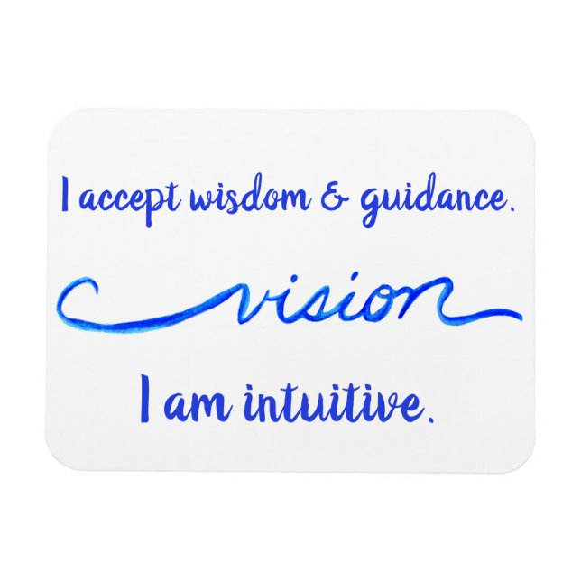 "Vision" Indigo Öga Chakra Inspiring Ord Magnet (Horisontell)