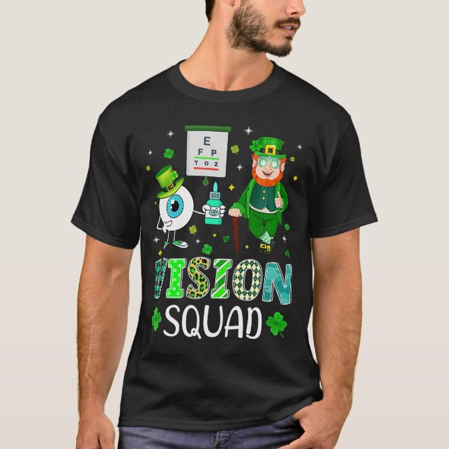 Vision Squad Leprechaun Optometrist Shamrock St Pa T Shirt (Framsida)