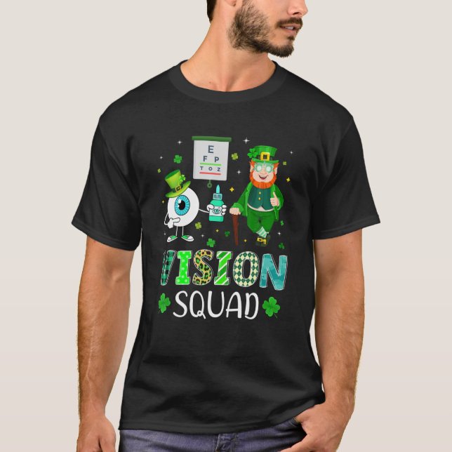 Vision Squad Leprechaun Optometrist St Patrick’S D T Shirt (Framsida)
