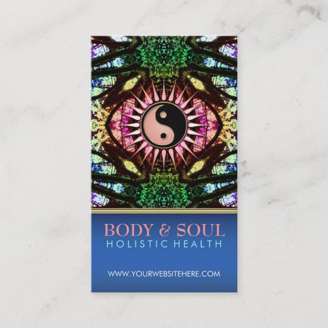 Visionär Forest YinYang NewAge-Affärskort Visitkort (Framsida)